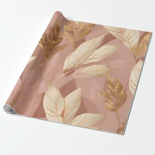 Papier Cadeau Blush Pink Gold Collection Feuille tendance Boho