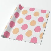 Papier Cadeau Blush Pink Peach Easter Eggs Wrapping Paper (Déroulé)