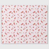 Papier Cadeau Blush Pink Red Glitter Heart Streaks Valentine (Plat)