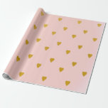 Papier Cadeau Blush Rose & Coeurs Or mignon Fête d'anniversaire<br><div class="desc">papier d'emballage personnalisé</div>