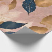 Papier Cadeau Blush Rose or Boho Feuilles Collection populaire (Coin)