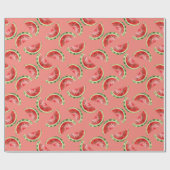 Papier Cadeau Blush Rose Red Green Watermelons Birthday (Plat)