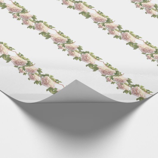 Papier Cadeau Blushing Ivory Peach Rose (Coin)