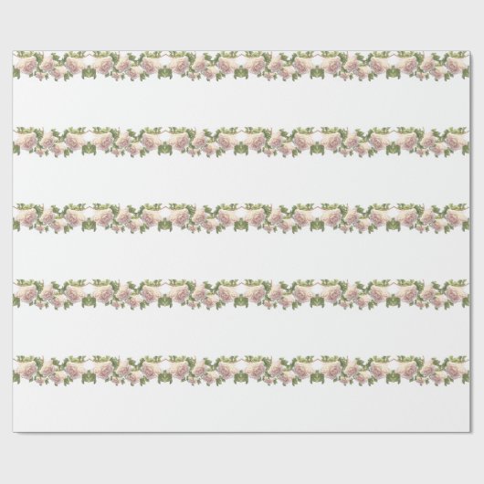 Papier Cadeau Blushing Ivory Peach Rose (Plat)