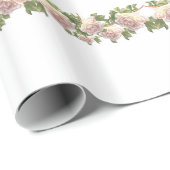 Papier Cadeau Blushing Ivory Peach Rose (Coin rond)