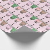 Papier Cadeau Boba Bubble Tapioca Pearl Lait Thé Boisson de lait (Coin)