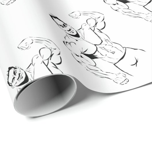 Papier Cadeau body-building (Coin rond)