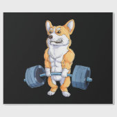 Papier Cadeau Bodybuilder Corgi de levage d'alimentation (Plat)