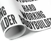 Papier Cadeau Bodybuilder de travail dur (Coin rond)