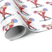 Papier Cadeau Bodybuilder Père Noël Funny Christmas Wrapper Papi (Coin rond)