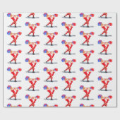 Papier Cadeau Bodybuilder Père Noël Funny Christmas Wrapper Papi (Plat)