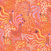 Papier Cadeau Bohème balnéaire Oranger Herbe de mer