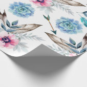 Papier Cadeau Bohème Chic Floral Boho Fille Anniversaire (Coin)