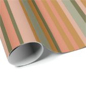 Papier Cadeau Bohème Stripes Chaud Terracotta Ochre Motif (Coin rond)