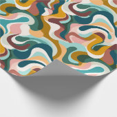 Papier Cadeau Boho abstrait coloré formes tourbillonnant motif (Coin)
