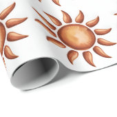 Papier Cadeau Boho Aesthetic Rainbow Party (Coin rond)