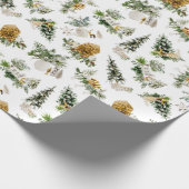 Papier Cadeau Boho Aquarelle Noël Composition Salutation (Coin)