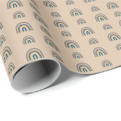 Papier Cadeau Boho Arc-en-ciel Beige (Coin rond)