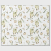 Papier Cadeau Boho Baby Bib Motif de verdure (Plat)