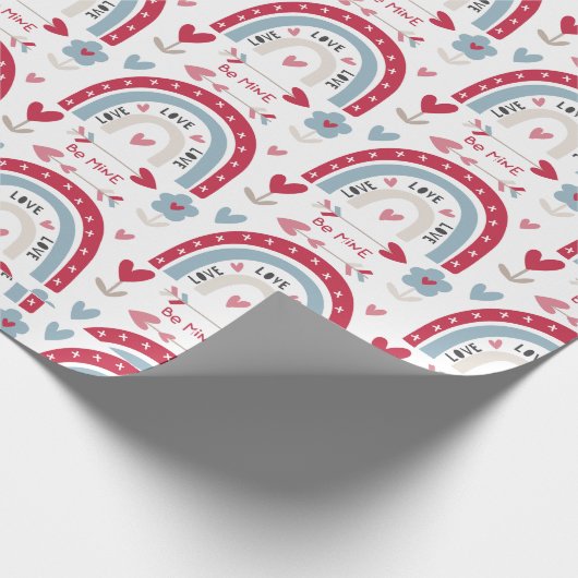 Papier Cadeau Boho Bainbow Valentine's Day Motif (Coin)