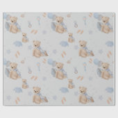 Papier Cadeau Boho bébé ours en peluche Papier d'enveloppement (Plat)