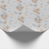 Papier Cadeau Boho bébé ours en peluche Papier d'enveloppement (Coin)