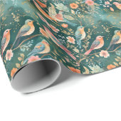 Papier Cadeau Boho Birds Toute L'Année -'Round Gift Wrap (Coin rond)