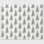 Papier Cadeau Boho Blanc rose vert Arbre de Noël (Plat)