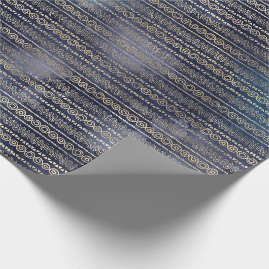 Papier Cadeau Boho Blue Gold (Coin)