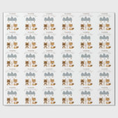 Papier Cadeau Boho Boho Boho Cute Woodland Bébé Animaux (Plat)