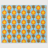 Papier Cadeau Boho Botanica Retro Floral Wrapping Paper (Plat)