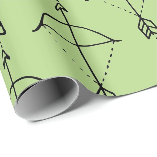 Papier Cadeau Boho Bow Doodle (Coin rond)