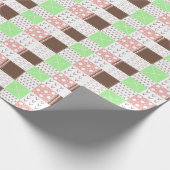 Papier Cadeau Boho Brown, Bourgogne, vert et mauve Whimsical (Coin)