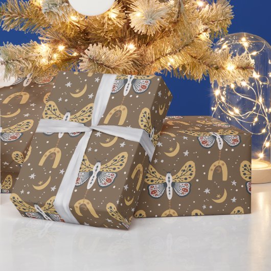 Papier Cadeau Boho Brown Moth (Vacances)