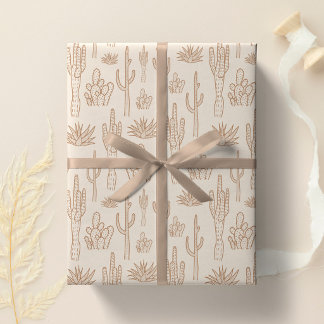 Papier Cadeau Boho Cactus Western Southern Desert Warm Neutral