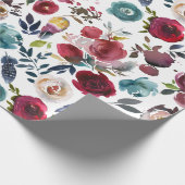 Papier Cadeau Boho Chic Bourgogne et Mariage de automne d'automn (Coin)