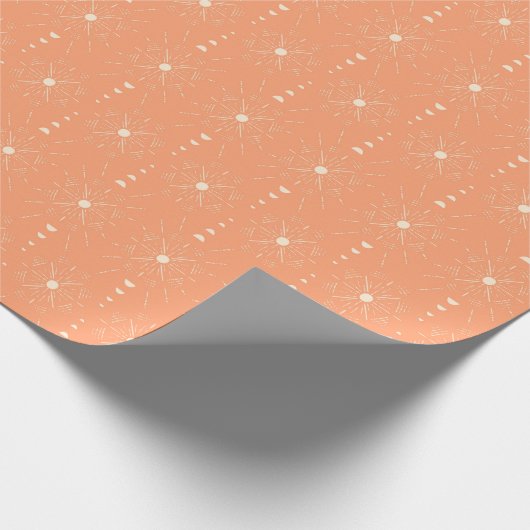 Papier Cadeau Boho Chic Desert Soleil Burst Coral (Coin)