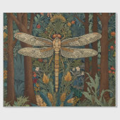 Papier Cadeau Boho chic dragonfly de style Art nouveau (Plat)