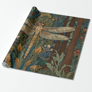 Papier Cadeau Boho chic dragonfly de style Art nouveau