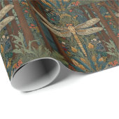 Papier Cadeau Boho chic dragonfly de style Art nouveau (Coin rond)