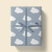 Papier Cadeau Boho Clouds Sky Simple Gender Neutral Kids Blue