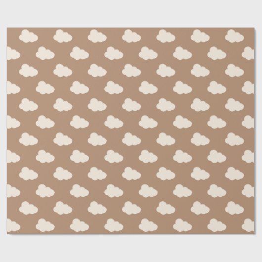 Papier Cadeau Boho Clouds Sky Simple Gender Neutral Kids Tan (Plat)