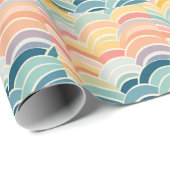 Papier Cadeau Boho coloré Rainbows (Coin rond)