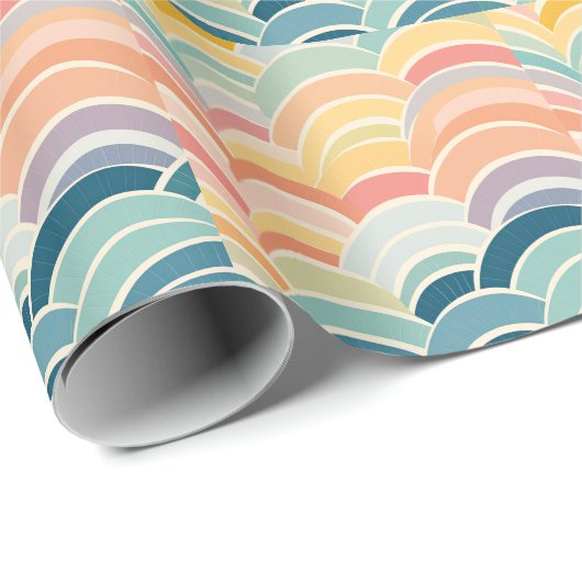 Papier Cadeau Boho coloré Rainbows (Coin rond)