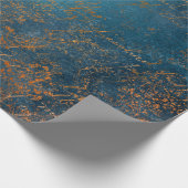 Papier Cadeau Boho Copper Blue Script Grunge (Coin)