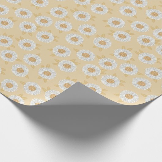 Papier Cadeau Boho Daisy Jaune Baby shower Floral (Coin)