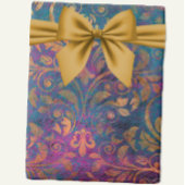 Papier Cadeau Boho damask élégant violet bleu or