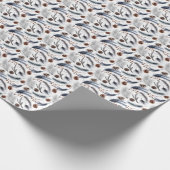 Papier cadeau Boho d'hiver rustique en bois (Coin)