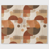 Papier Cadeau Boho Earth Tones Terracotta Geometric Pattern (Plat)