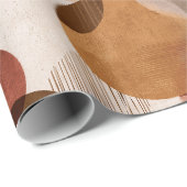 Papier Cadeau Boho Earth Tones Terracotta Geometric Pattern (Coin rond)